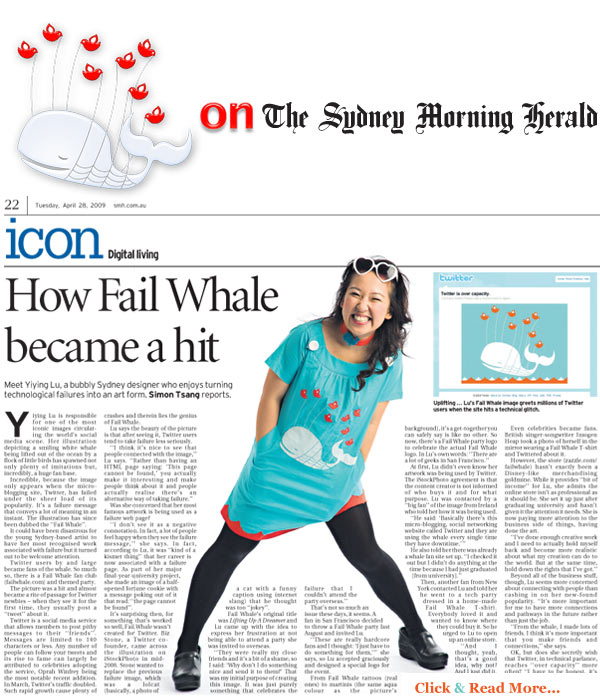Fail Whale Sydney Morning Herald Story